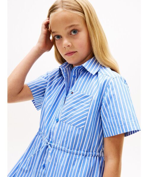 ワンピース POPLIN STRIPES SHIRT DRESS キッズ 子供服の画像