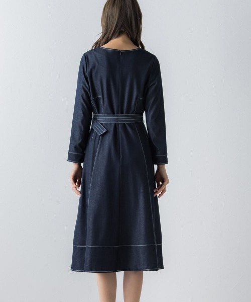 「QUEENS COURT」 長袖ワンピース 1 ブルー レディース_画像10