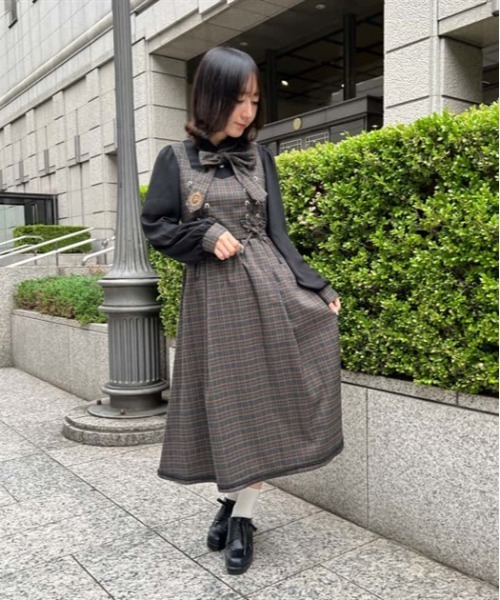 「axes femme POETIQUE」 ノースリーブワンピース MEDIUM グリーン レディース_画像2