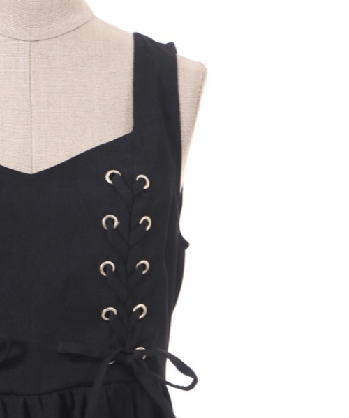 「axes femme POETIQUE」 ノースリーブワンピース MEDIUM グリーン レディース_画像9