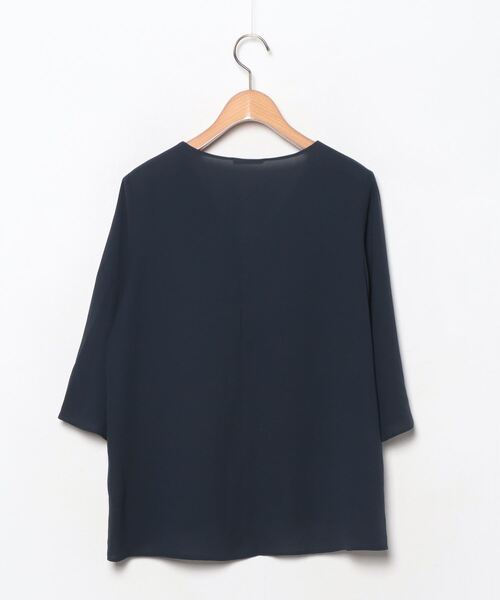 サンサスターク新品タグ付き セオリーリュクス 半袖ブラウス ネイビー 38 theory luxe（セオリーリュクス） 半袖ブラウス 38 ネイビー