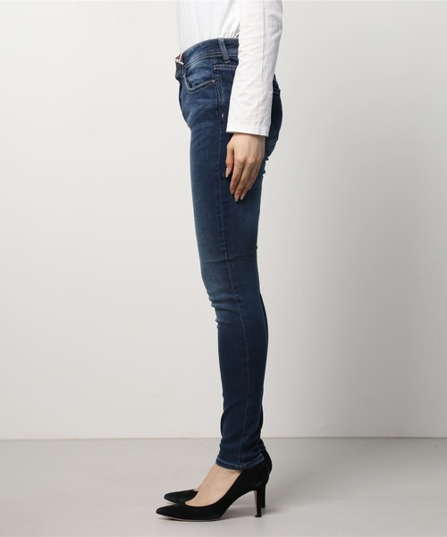 「London Denim」 スキニーデニムパンツ M ライトインディゴブルー レディース_画像4