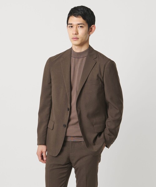 【ユナイテッドアローズ】 レザーテーラードジャケット 羊革 ブラウン UNITED ARROWS - ユナイテッドアローズ 羊革レザー テーラード