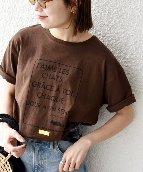 tシャツ 「SHIPS any別注」La Hutte:「洗濯機可能」デザイン ロゴ プリント TEE 26SS レディースの画像