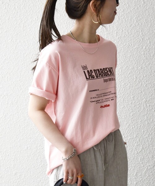 tシャツ 「SHIPS any別注」La Hutte:「洗濯機可能」デザイン ロゴ プリント TEE 26SS レディースの画像