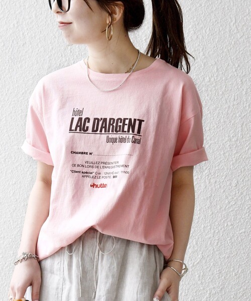 tシャツ 「SHIPS any別注」La Hutte:「洗濯機可能」デザイン ロゴ プリント TEE 26SS レディースの画像