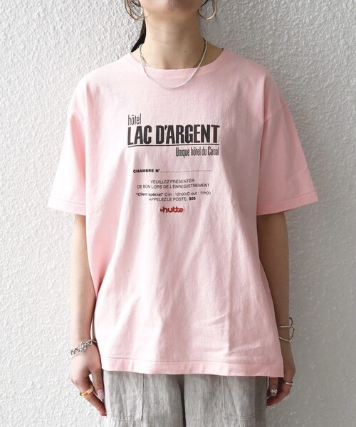 tシャツ 「SHIPS any別注」La Hutte:「洗濯機可能」デザイン ロゴ プリント TEE 26SS レディースの画像