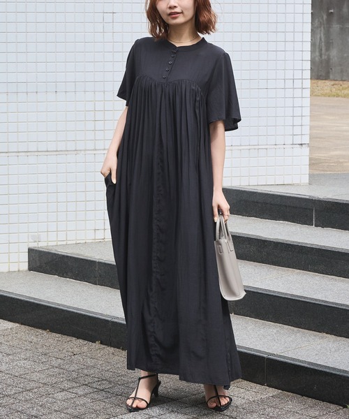 LAVEANGE（ラビアンジェ） ワンピース 切替ギャザーワンピース