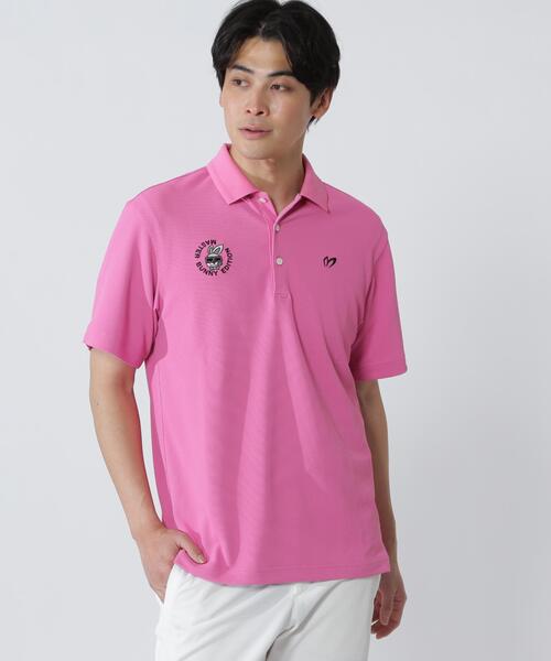 MASTER BUNNY EDITION - 【新品】マスターバニー 半袖ポロシャツ ピンク 複数ワッペン 吸汗速乾  メンズ 5(L) ゴルフウェア MASTER BUNNY EDITION MASTER BUNNY EDITION（マスターバニーエディション） ポロシャツ 半袖