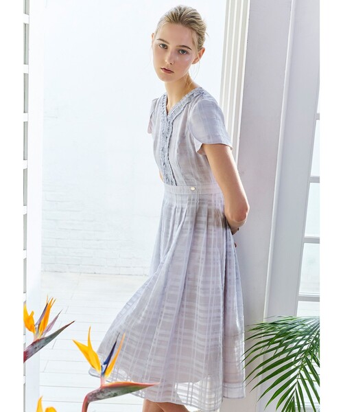 ワンピース FLOATING CHECK ドレスの画像