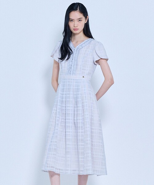ワンピース FLOATING CHECK ドレスの画像
