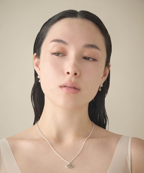 ピアス 「スフィア」 アゲート ピアス レディースの画像