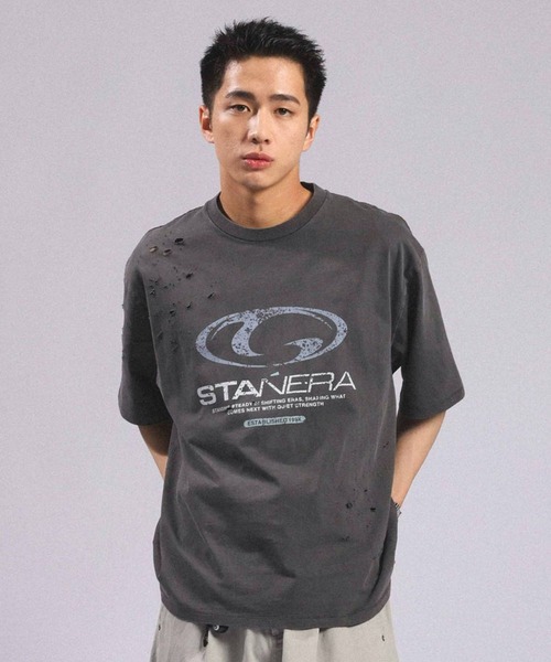 RAGEBLUE（レイジブルー） tシャツ Pigment Damage Logo T-Shirt