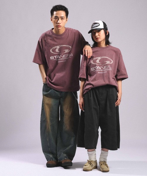 RAGEBLUE（レイジブルー） tシャツ Pigment Damage Logo T-Shirt