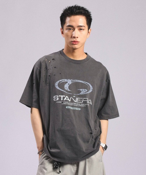 RAGEBLUE（レイジブルー） tシャツ Pigment Damage Logo T-Shirt