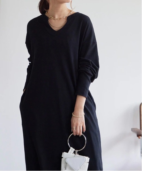 「No one knows」 長袖ワンピース M-L パープル レディース_画像8