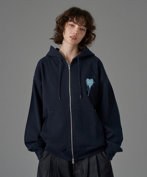 ONCILY（オンシェリー） ジップアップパーカー LARGE ネイビー メンズ
