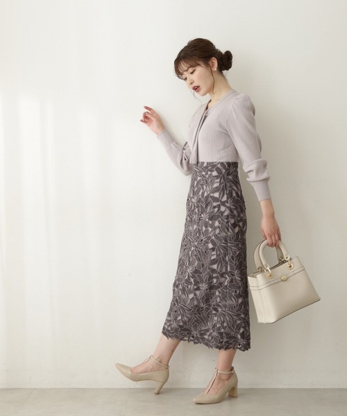 「PROPORTION BODY DRESSING」 タイトスカート MEDIUM ダークグレー レディース_画像2