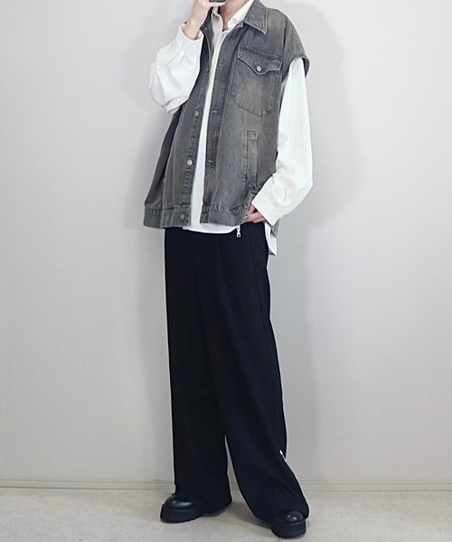 「Loose/ルース」 デニムジャケット X-SMALL グレー メンズ_画像4