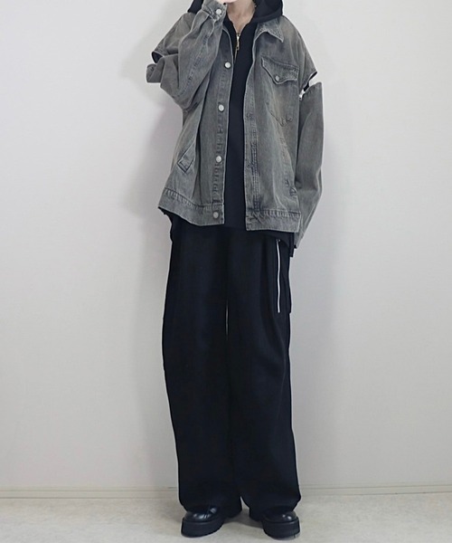 「Loose/ルース」 デニムジャケット X-SMALL グレー メンズ_画像6