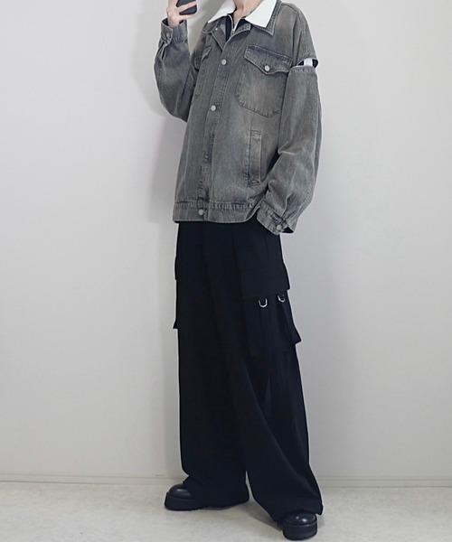 「Loose/ルース」 デニムジャケット X-SMALL グレー メンズ_画像7
