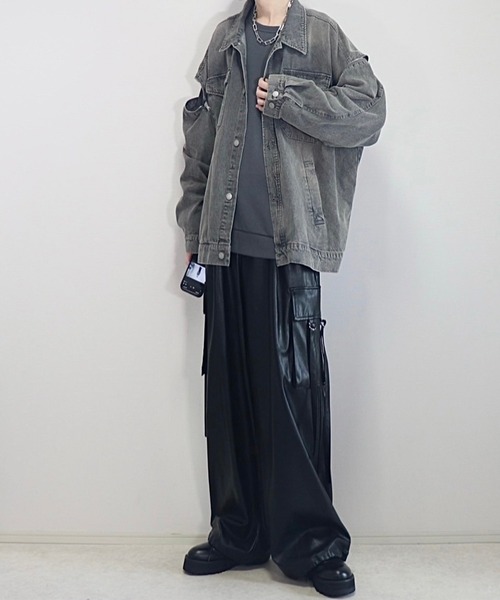 「Loose/ルース」 デニムジャケット X-SMALL グレー メンズ_画像8