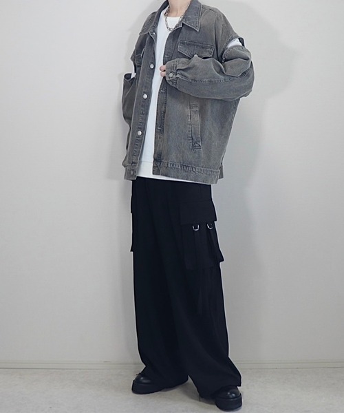 「Loose/ルース」 デニムジャケット X-SMALL グレー メンズ_画像9