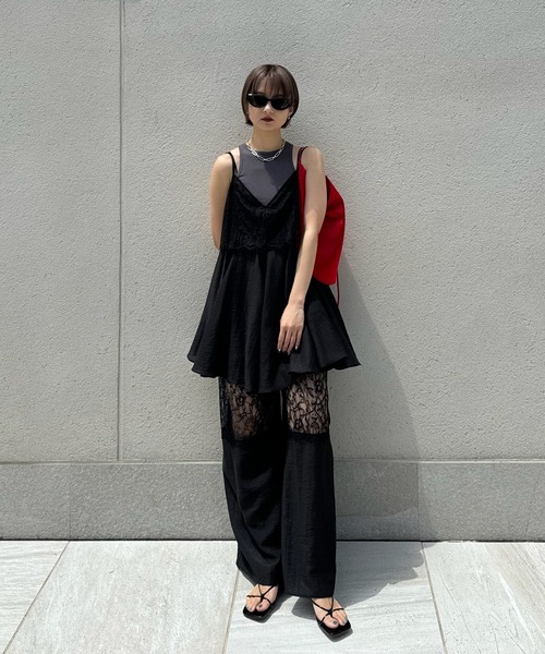 Ameri（アメリ） オールインワン MEDI WIDE LACE CAMI ROMPERS