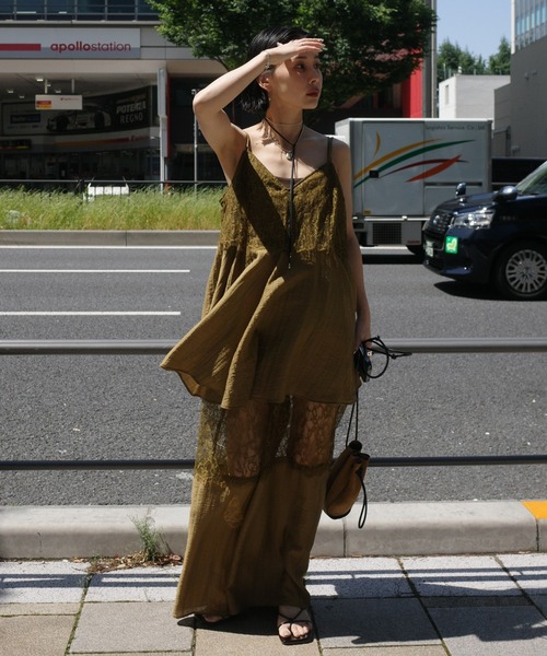 Ameri（アメリ） オールインワン MEDI WIDE LACE CAMI ROMPERS