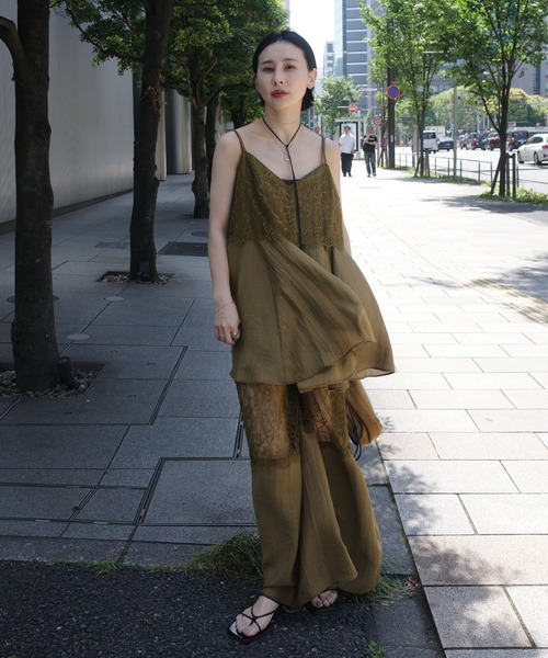 Ameri（アメリ） オールインワン MEDI WIDE LACE CAMI ROMPERS