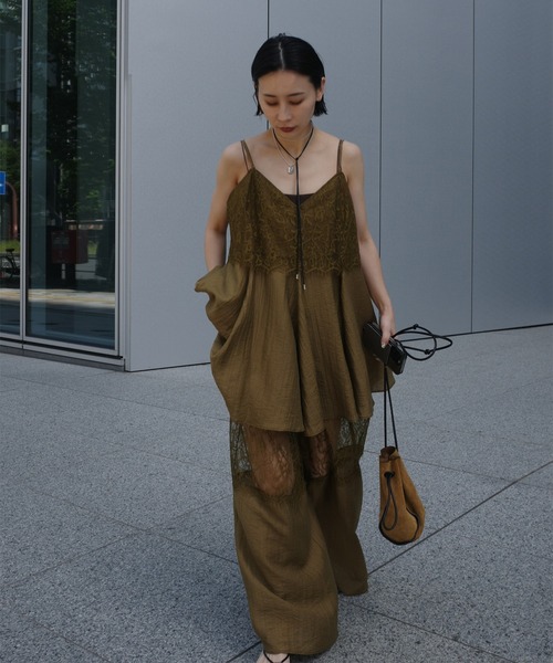 Ameri（アメリ） オールインワン MEDI WIDE LACE CAMI ROMPERS 