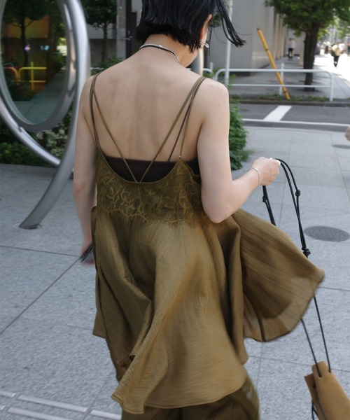 Ameri（アメリ） オールインワン MEDI WIDE LACE CAMI ROMPERS