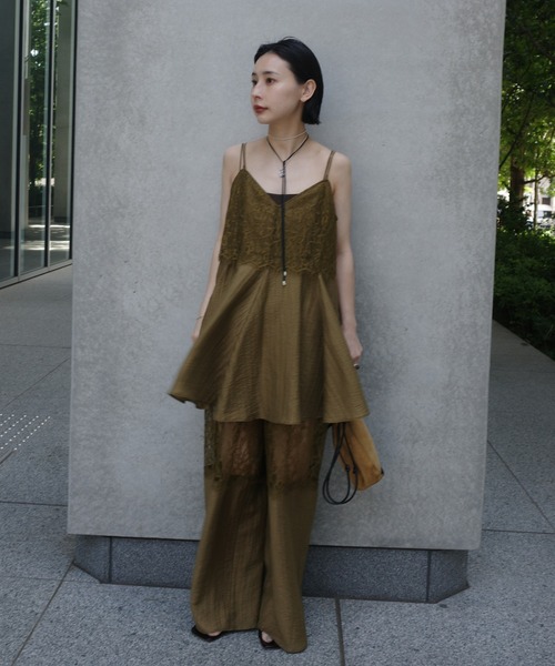 Ameri（アメリ） オールインワン MEDI WIDE LACE CAMI ROMPERS