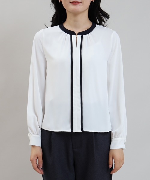 「TRUDEA」 長袖ブラウス LARGE ベージュ レディース_画像2