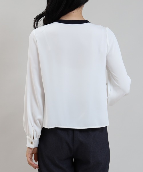 「TRUDEA」 長袖ブラウス LARGE ベージュ レディース_画像4