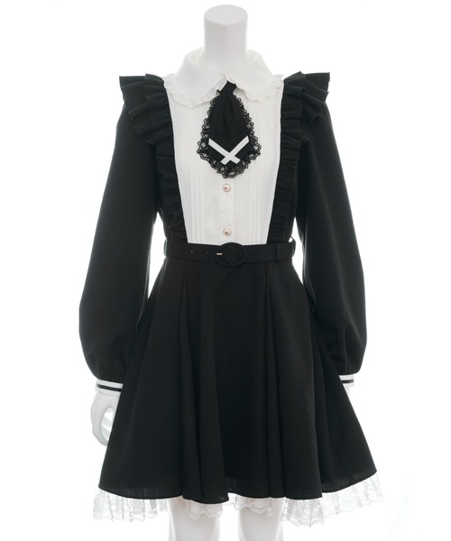 「Secret Honey」 長袖ワンピース MEDIUM ブラック レディース_画像6
