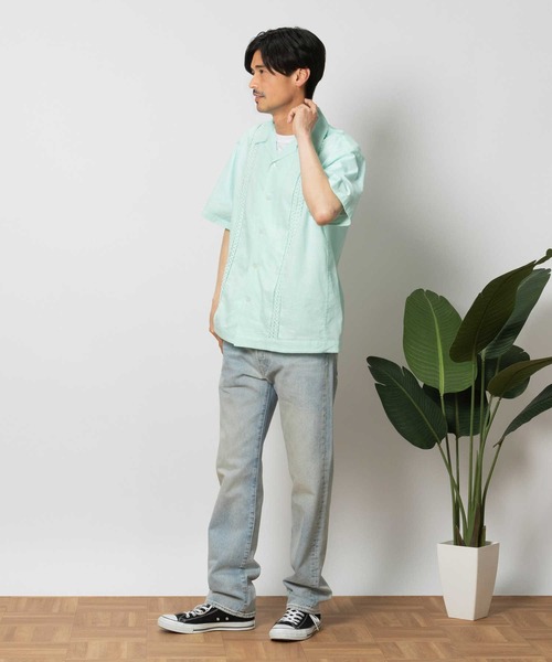 「Salt&Pepper」 半袖シャツ L ダークグレー メンズ_画像4