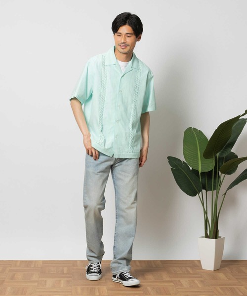 「Salt&Pepper」 半袖シャツ L ダークグレー メンズ_画像8