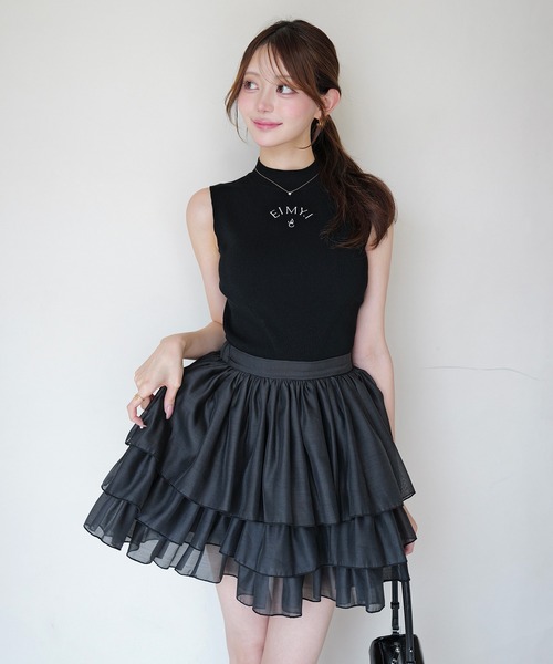 EIMY ISTOIRE（エイミーイストワール） ワンピース ORGANZA COMBI KNIT