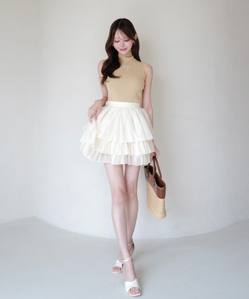 【eimy istoire】ORGANZA COMBI KNIT DRESS EIMY ISTOIRE（エイミーイストワール） ワンピース ORGANZA COMBI KNIT