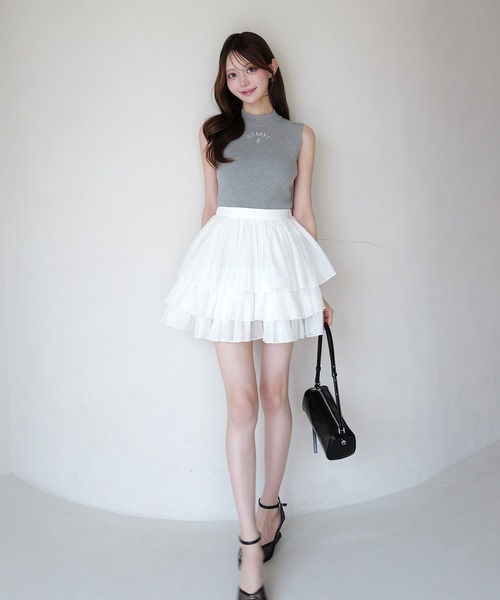 【eimy istoire】ORGANZA COMBI KNIT DRESS EIMY ISTOIRE（エイミーイストワール） ワンピース ORGANZA COMBI KNIT
