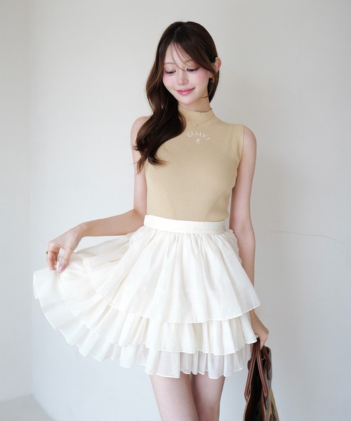 EIMY ISTOIRE（エイミーイストワール） ワンピース ORGANZA COMBI KNIT