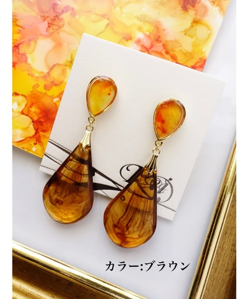TONE ピアス 「零-Rei-」瞬きシリーズ 大ぶりクリスタルドロップピアス 
