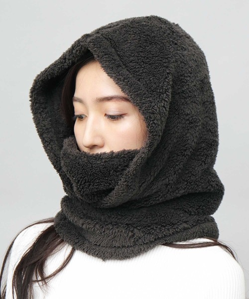 A.M.S. ネックウォーマー スヌード フリースボア フードネック