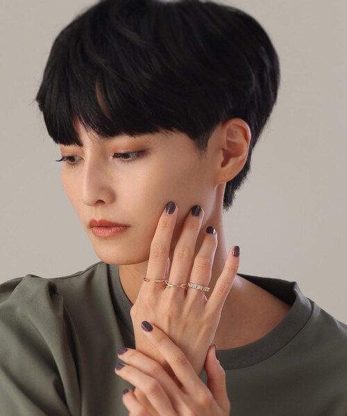 COCOSHNIK（ココシュニック） 指輪 リング K10しのぎ オープンリング