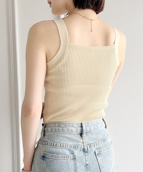 INSCRIRE /アンスクリア】Natural Mix Rib Layered T/T：タンク