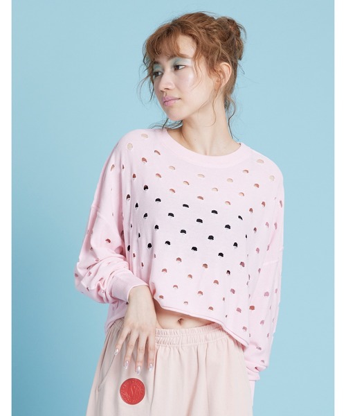 ニット セーター Perforated short knit top レディース メンズ