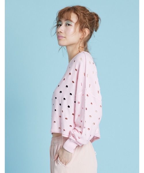 Little sunny bite ニット セーター Perforated short knit top