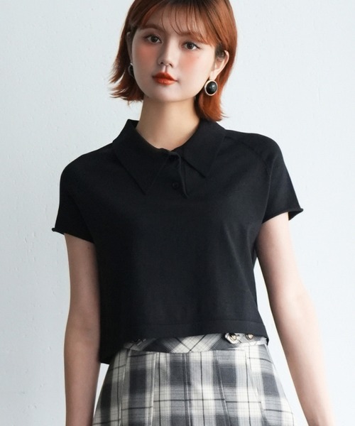 ✨美品✨2022 エブール ラグランスリーブ サマーニット Tシャツ カットソー SAISON DE PAPILLON ニット セーター ラグランスリーブポロ