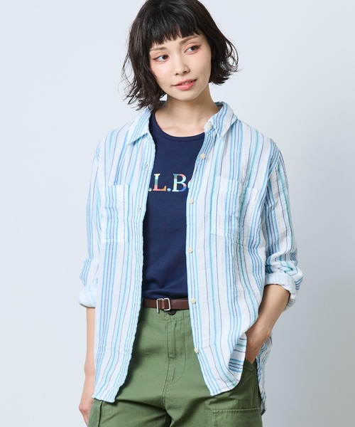L.L.Bean（エルエルビーン） ブラウス シャツ 夏 クラウド・ガーゼ 
